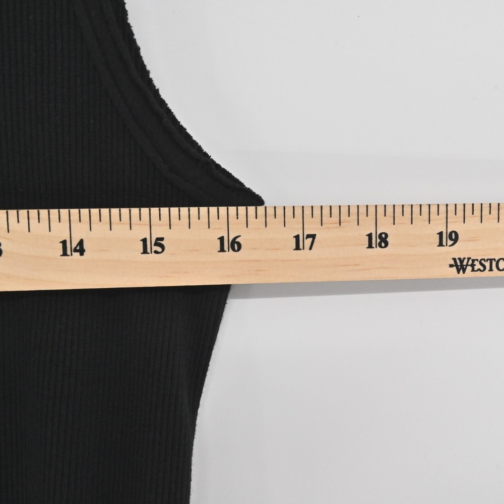 ALLSAINTS Alicia Midi Dress Size 10 Black Goth Sleeveless Ribbed Zip Front Chic‎ - Picture 4 of 11